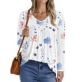 thumbnail image 3 of Fantaslook Womens Tops Dressy Casual Pleated Blouses V Neck Long Sleeve Shirts Fall Tunic Tops, 3 of 7