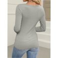 thumbnail image 3 of Long Sleeve Shirts for Women Fall Outfits Knit Tops Scoop Neck Slim Fit Basic Tee, 3 of 6