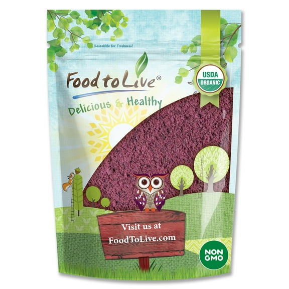 Organic Black Elderberry Juice Powder, 6 Ounces — Non-GMO, Kosher, Raw, Vegan — by Food to Live