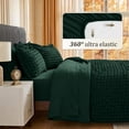 thumbnail image 5 of DHOLE Queen Comforter Set 7 Pieces – Seersucker Textured Waffle Weave Bed in a Bag, All-Season Lightweight Microfiber Bedding Sets with Sheets & Pillow Shams, Farmhouse Vintage Decor – Green, 5 of 12