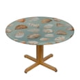 thumbnail image 3 of HAOXIT Tablecloth, Pattern with and Oysters Natural Marine Life Beach Theme Image, Round Table Cover for Dining Room Kitchen Decor, 3 of 8