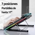thumbnail image 3 of Base Enfriadora Laptop 6 Ventilador Computadora Portátil RGB 7 color RGB light / Multicolor, 3 of 7