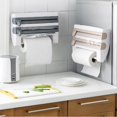 thumbnail image 3 of Plastic Wrap Paper Storage Rack Wall-Mounted Aluminum Foil Roll Rack Refrigerator Kitchen Punching-Free Shelf Gray, 3 of 10