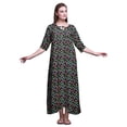 thumbnail image 1 of Bimba Robe de Nuit Maxi Noire Colorée pour Femmes, Été, Imprimée, Taille Moyenne, 1 of 5