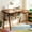 Walnut, variant on Leumius Solid Wood Writing Desk, Home Office Desk for Small Spaces, Mid Century Modern Desks with 2 Drawers and Storage Shelf, Standing Desk with Side Hooks for Study Bedroom Office Walnut