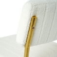 thumbnail image 6 of Modern White Teddy Fabric Dining Chairs (Set of 4) - Gold Legs, Metal Frame - Kitchen/Living Room - 20" - Stylish &amp; Comfortable Seating, 6 of 14