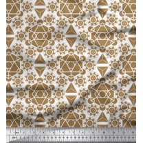 Soimoi Brown Cotton Voile Fabric Sacred Geometric Fabric Prints By Yard 56 Inch Wide