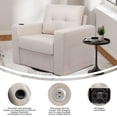 thumbnail image 3 of Yesurprise Swivel Sofa Chair, Accent Velvet Armchair with Cup Holder, Ergonomic 90 Degree Swivel Upholstered Chair for Living Room, Bedroom, Office, Waiting Room, 3 of 7