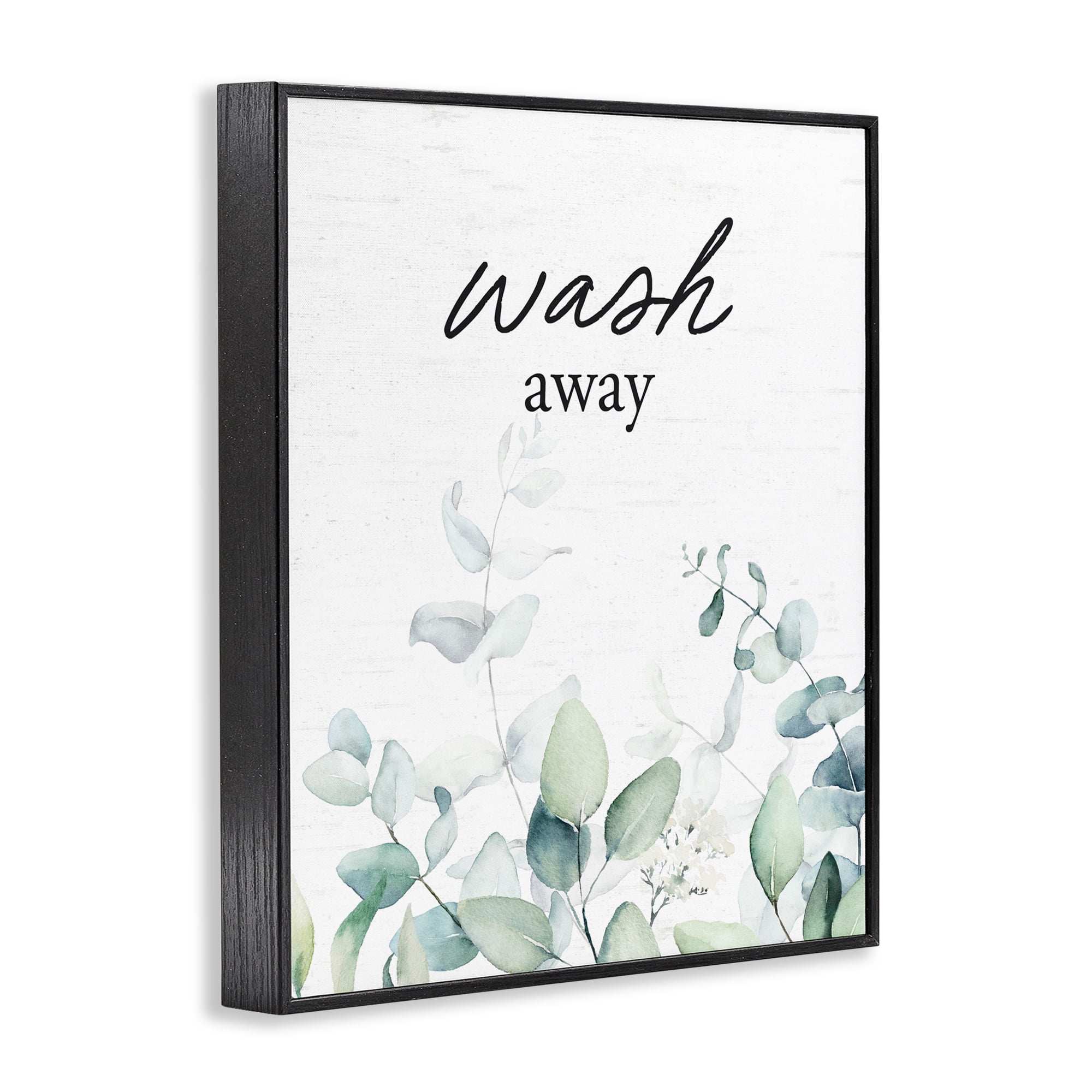 Wash Away Eucalyptus Black Framed Giclee Art, design by Lettered and Lined
