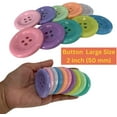 thumbnail image 4 of y 2 Inch Large Button Crafts Flat Plastic Buttons 4 Holes Pastel Color 10 Pieces for Craft Making, Clothing Sewing Projects, Scrapbooking, 4 of 5