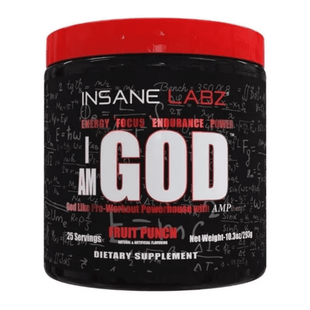 Pre Entreno I Am God Insane Labz 25 Ser Pre Entrenador Polvo Sabor Ponche De Frutas