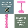 thumbnail image 4 of Convenience Concepts Palm Beach No Tools Spindle Table, Pink, 4 of 9