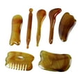 thumbnail image 4 of 7Pcs Guasha Scraping Massage Tool Guasha Board Face Lift Resin for Women Men Adults Traditional Facial Scraping Massage Tool Scraping Board Brown, 4 of 8