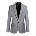 thumbnail image 3 of CAROOTU Spring Autumn Men Blazer Long Sleeve Solid Color Slim Casual Thin Suit Jacket Plus Size, 3 of 7