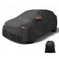 thumbnail image 1 of Funda de coche única Bargains película de aluminio cubierta exterior para todo clima protección impermeable con cremallera en la puerta del conductor negra para Hyundai Ioniq 6, 1 of 7