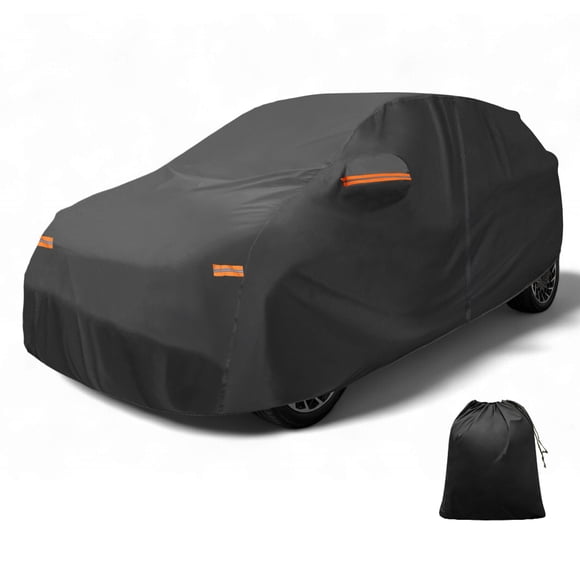 Funda de coche única Bargains película de aluminio cubierta exterior para todo clima protección impermeable con cremallera en la puerta del conductor negra para Hyundai Ioniq 6