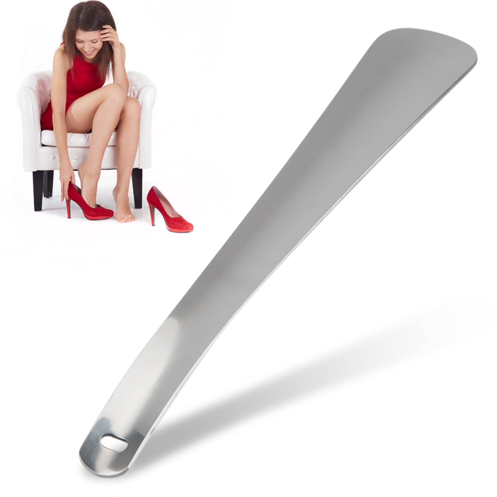 Corne à Chaussure Longue 30cm Acier Inoxydable - Chausse-pied Pour Seniors, Dos Fragile - 13