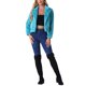 thumbnail image 2 of CHAQUETA CORTA DE PIEL SINTÉTICA SUELTA DE MODA INVERNAL PARA MUJERES CHIC EN AZUL PAVO REAL, 2 of 6