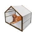 thumbnail image 1 of Floral Pet House, Floral Pattern with Abstract Carnation Flower Motifs Swirled Leaves Ornate Antique, Outdoor & Indoor Portable Dog Kennel with Pillow and Cover, 5 Sizes, Grey White, by Ambesonne, 1 of 4