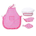 thumbnail image 1 of Juego de cocina para niños Sunnimix Delantal y gorro de cocinero para niños escocesa roja, 1 of 8