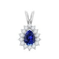 thumbnail image 3 of Mauli Jewels Engagement Necklace for Women 2.21 Carat Beautiful Diamond And Pear Shape Gemstone Pendant 4 prongs 10K White Gold With 18'' Rope Chain|Silver Chain, 3 of 7