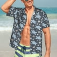 thumbnail image 7 of Sikiie Turtle Print Men's Hawaiian Shirt, Summer Beach Button Pocket Short Sleeve T-Shirt,Large, 7 of 7