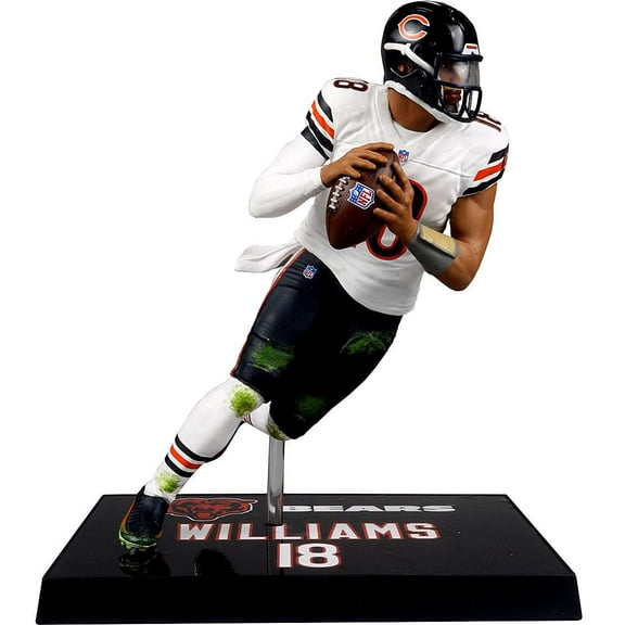 McFarlane NFL Sports Picks Football Caleb Williams Action Figure (White Jersey, Platinum Edition Chase Version)
