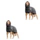 thumbnail image 3 of Chaleco de algodón y cálido para mascotas Greeniant albornoz para perros toalla transpirable Gris S, 3 of 6