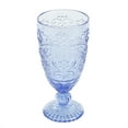 thumbnail image 2 of The Pioneer Woman Amelia 4-Piece 14.7 oz Glass Goblet Glassware Set with Embossed Design, Blue, 2 of 5