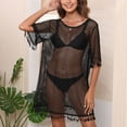 thumbnail image 4 of FhsagQ Robe de Plage pour Femmes Grande Taille Culottes Été Grande Robe à Franges pour Femmes Robe de Plage en Maille Ajourée Robe Chandail Couverture pour Femmes Jeu de Rôle Flic Noir P, 4 of 8