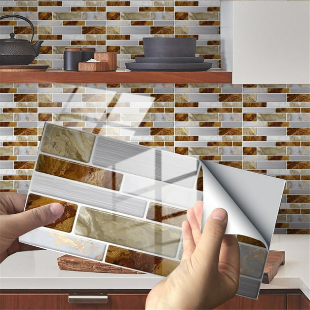 Xihbxyly Compras En Línea Azulejos de Pared de Imitación Película de Cristal Adhesivo para Azulejos Adhesivo para Suelo Caliente