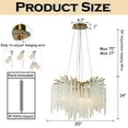 thumbnail image 3 of 20'' Modern Glam Crystal Chandelier Antique Brass Branch Style 4-Light Pendant Ceiling Light for Dining Room Bedroom Living Room Entryway, 3 of 12