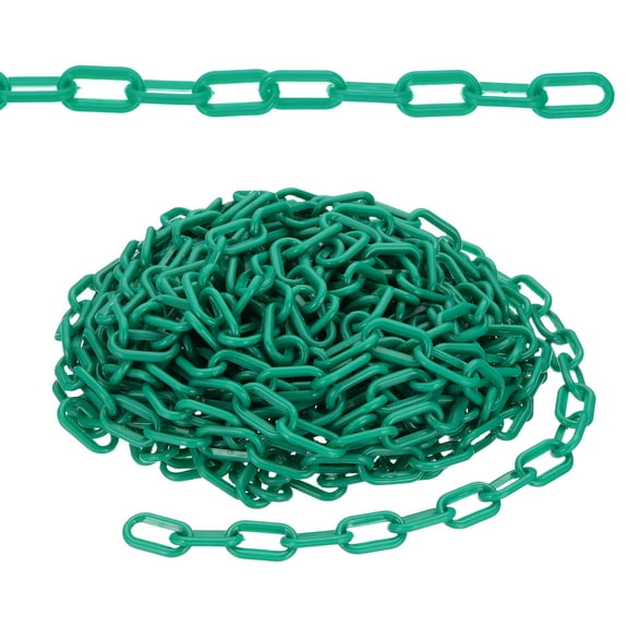 49.2ft Plastic Barrier Chain, Safety Barrier Chain Plastic Chain Links Crowd Control Barrier for Fence Gate Garden Construction Driveway Elevator Parking Lot, Green
