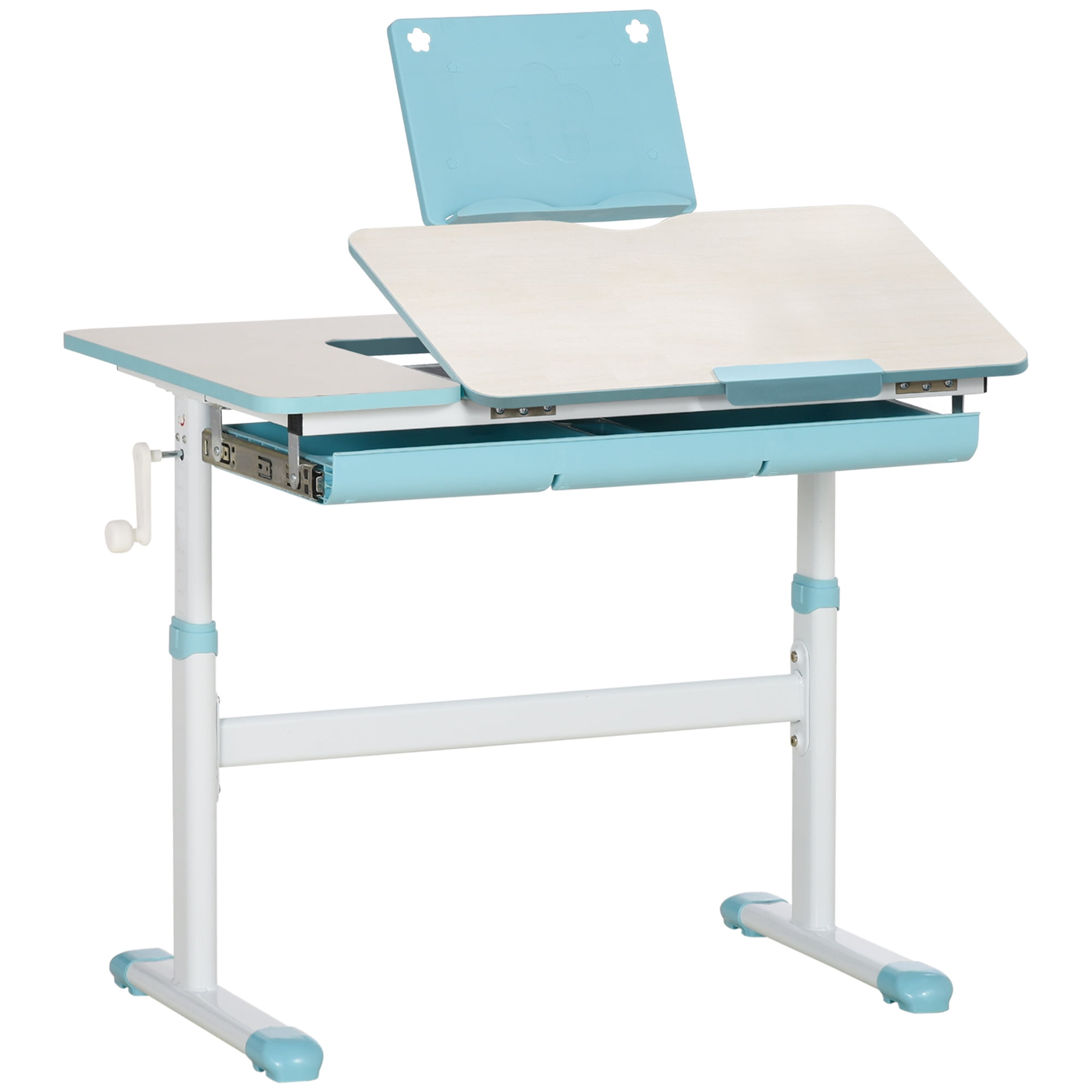 Qaba Kids Desk, Height Adjustable Children School Study Table, Student