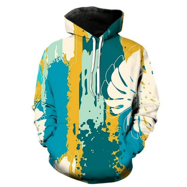 Paint Brush Pattern 3d Printed Hoodie For Men Personality Street Pullover Sweatshirt Drawstring Autumn Long Sleeves Hooded Coat