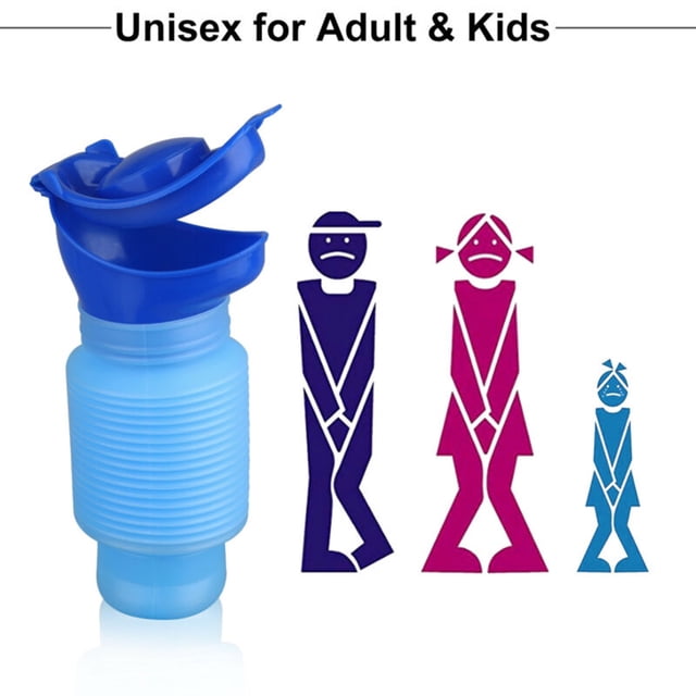 Urinario de emergencia para automóvil de 750 ml, portátil, para acampar, retráctil, de bolsillo