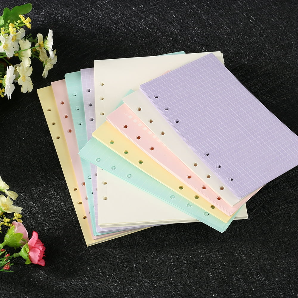 NUZYZ 40 Sheets A5/A6 6Hole Punched Looseleaf Notebook Filler Papers