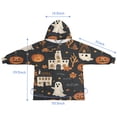thumbnail image 7 of Halloween Ghosts Pumpkins and Haunted Houses Blanket Hoodies for Kids 6-13YR Oversize Wearable Blanket Hoodies for Boys Girls Teens, 7 of 7