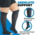 thumbnail image 6 of Absolute Support Wide Calf Unisex Compression Knee High 15-20mmHg - Black, 2XL, 6 of 11
