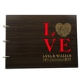 thumbnail image 1 of Rustic Wedding Couple Name Engraved Guest Book Personalized Wood Wooden Photo Album Scrapbook, 1 of 2