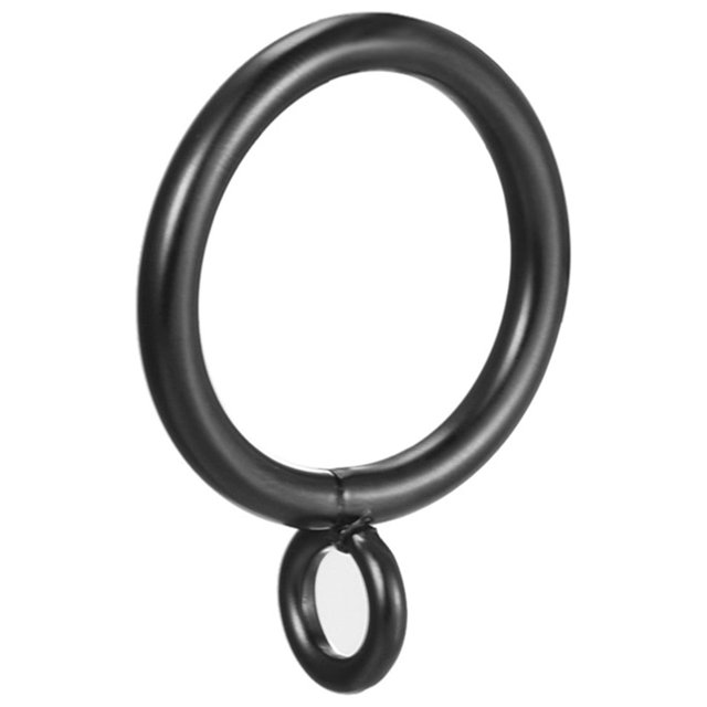 Unique Bargains Curtain Rings Metal 28mm Inner Dia Drapery Ring for Curtain Rods Black 16 Pcs