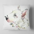 thumbnail image 2 of Designart Bull Terrier Dog Watercolor - Animal Throw Pillow - 18x18, 2 of 5
