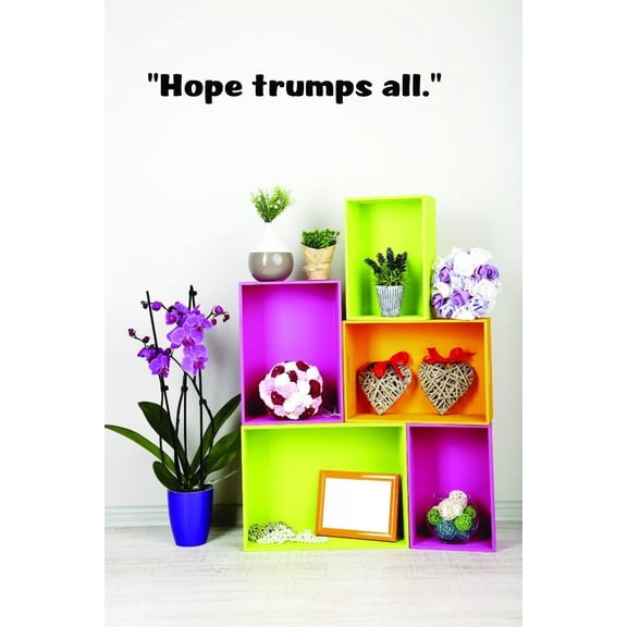 Custom Decals Hope Trumps All. Wall Art Size: 10 X 36 Inches Color: Black