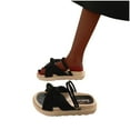 thumbnail image 4 of JeashCHAT Women's Bow Knot Slide Sandals Open Toe Slip On Platform Sandals Casual Summer Beach Sandals Outdoor Slippers, 4 of 4