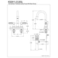 thumbnail image 2 of Kingston Brass KS2611GL Robinet de Lavabo 4 Po. avec Poignée en Métal Pop-Up, Chrome, 2 of 2