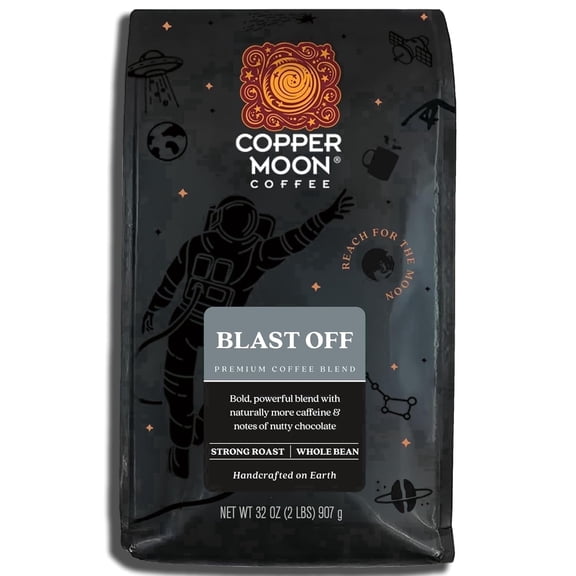 Copper Moon Whole Bean Coffee, Strong Roast, Blast Off Blend, 2 Lb. Bag