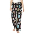 thumbnail image 1 of Balery Colorful Retro Tape Pantalones de pijama para mujer, pijamas ultraligeros, pantalones de estar por casa-X-Large, 1 of 6