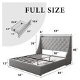 Full Size Bed Frame with 4 Storage Drawers, Upholstered Platform Bed