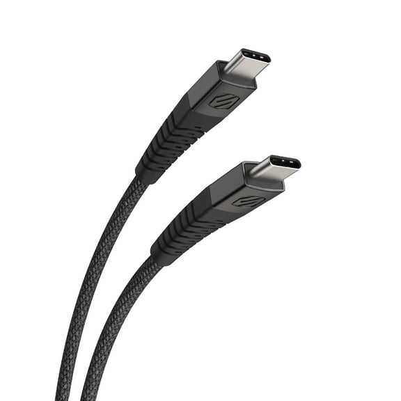 Scosche HDCCB4-SP Strikeline Heavy-Duty USB-C to USB-C Charge & Sync Braided Cable 4-ft. Black