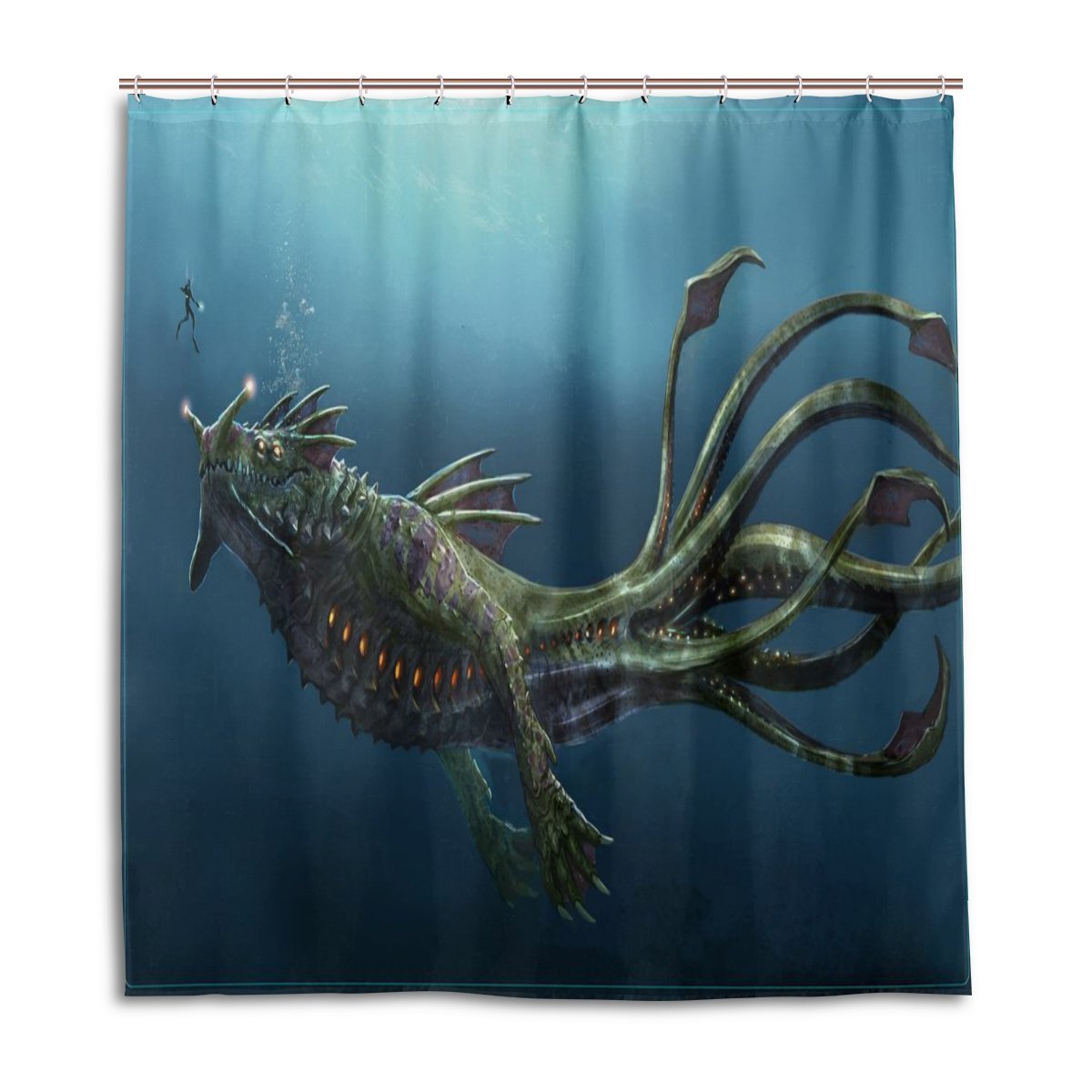 POPCreation Sea Dragon Shower Curtain Waterproof Bathroom Shower